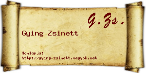 Gying Zsinett névjegykártya
